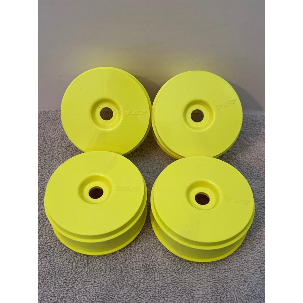 TLR Team Losi Racing 1/8 RC Buggy Dish Wheels Set of 4 Yellow Fluorescent